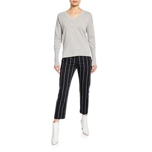 Derek Lam 10 Crosby Cropped Straight-Leg Striped Trousers Sz 2